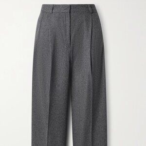TOTEME Double Pleated Tailored Trousers in Grey Melange Size DK 34 | US 4
